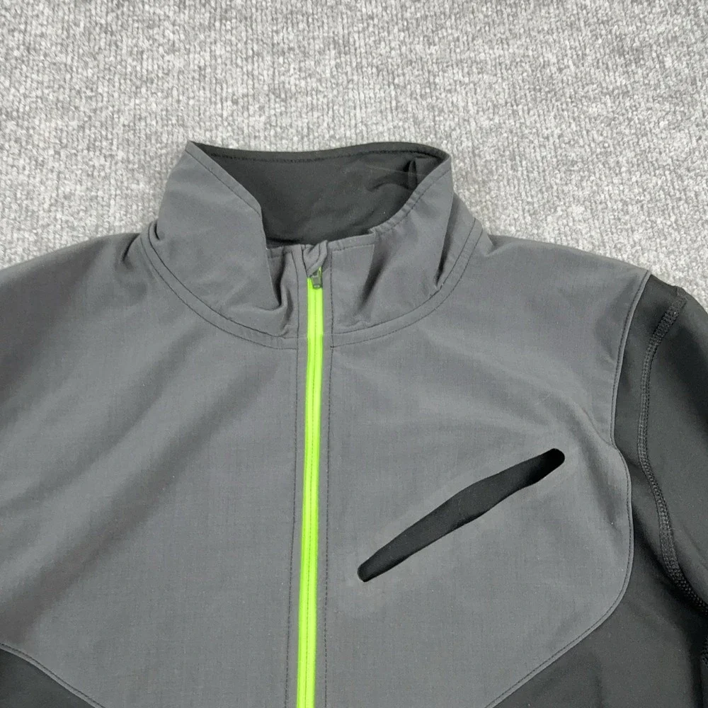 Nike Dri-FIT Pullover Mens Medium Black Gray 1/4 Zip Running Top Long Sleeve